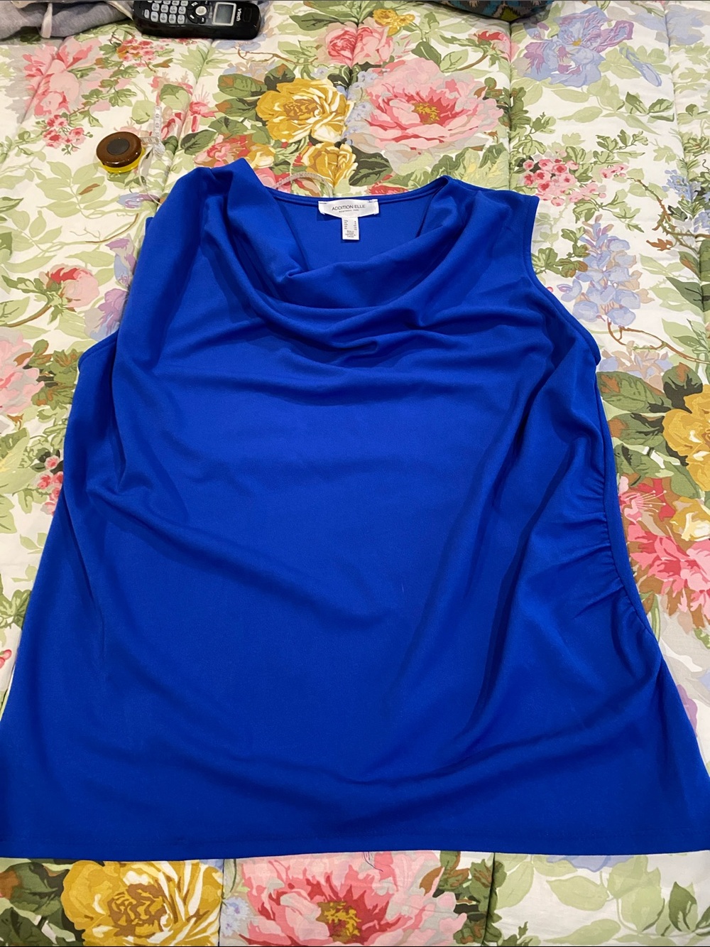 Addition Elle Sleeveless Cowl Neck Camisole - Blue